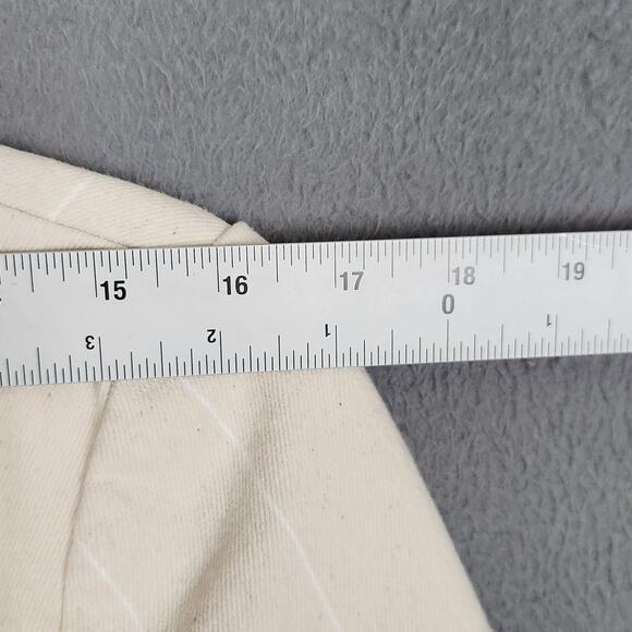 J.Crew Blazer Womens 4 Cream Ivory Pinstripe One Button Notch Lapel Lined Cotton - Picture 8 of 16